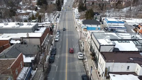 Winter is in Small Town in Canada Stock Footage 128621198