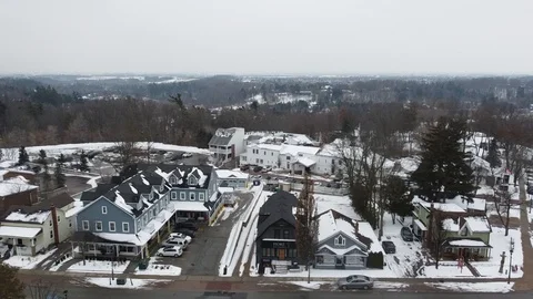 Winter is in Small Town in Canada Stock Footage 128621210