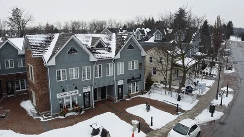 Winter is in Small Town in Canada Stock Footage 128621213