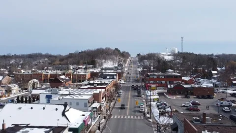 Winter is in Small Town in Canada Stock Footage 128621236