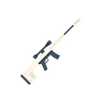 Winter sniper icon flat vector. Combat army Stock Illustration