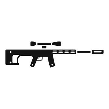 Winter sniper icon simple vector. Combat army Stock Illustration
