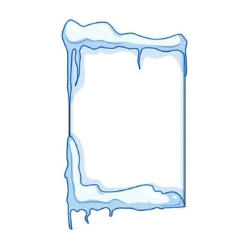Winter snow and ice border blank frame Stock Illustration