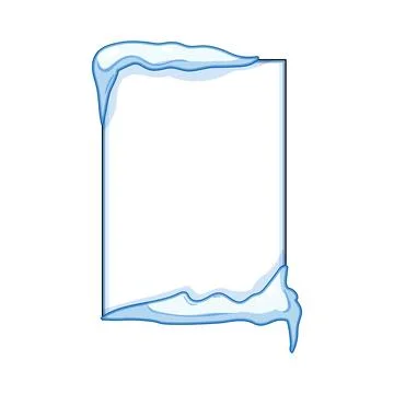 Winter snow and ice border frame design template Stock Illustration