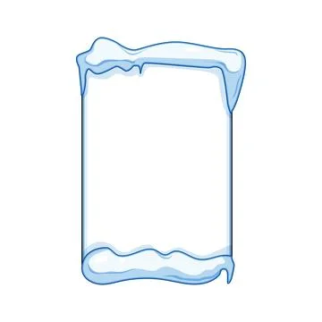 Winter snow and ice border frame template Stock Illustration