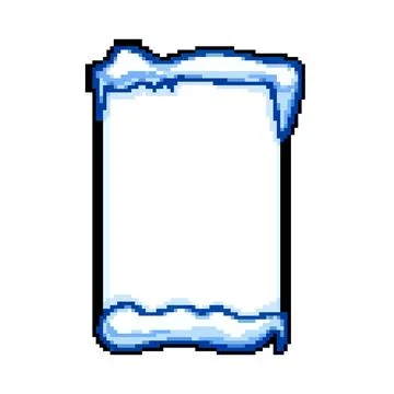 Winter snow and ice border frame template Stock Illustration