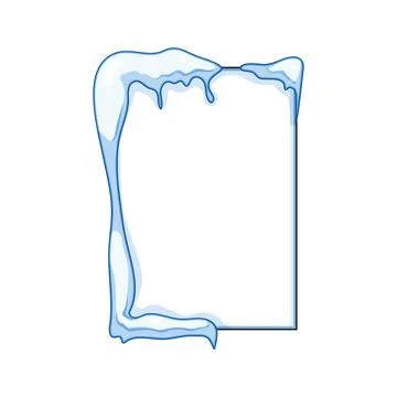 Winter snow and ice cap border frame Stock Illustration