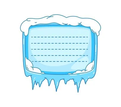 Winter snow and ice frame for kids memo note list Stock Illustration