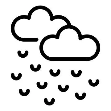 Winter snow clouds icon outline vector. Children vacation Stock Illustration