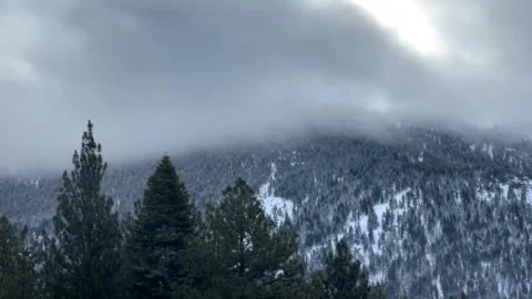 Winter Snow Clouds Moving Over The Sierra Nevada Mountains. Stock Footage 276809636