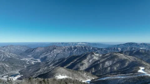 Winter snow covered mountains Video stock 303882487