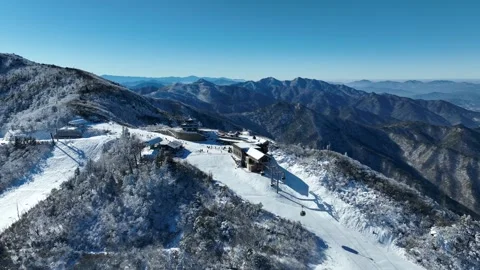 Winter snow covered mountains Video stock 303882489