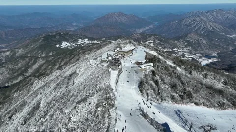 Winter snow covered mountains Video stock 303882514