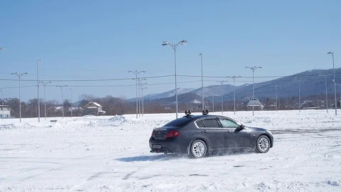 Winter, snow drift on infinity Stock Footage 128220467