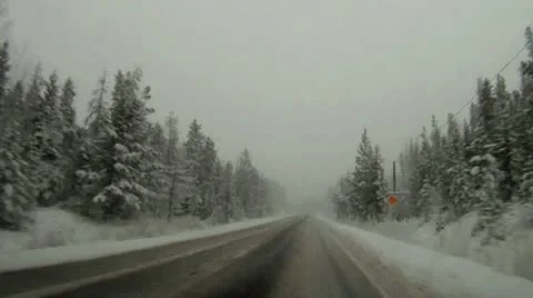 Winter snow driving Stock Footage 12657715