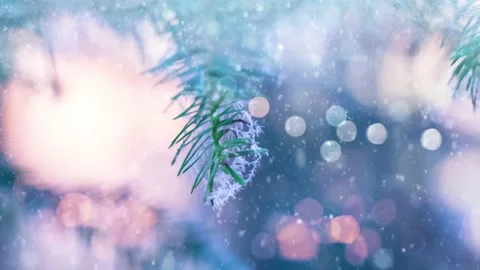Winter Snow Fall Background 4K Animation - Happy Christmas Theme Winter Snowf Stock Footage 222033872