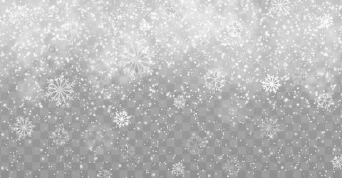 Winter snow fall effect overlay christmas snowfall Stock Illustration