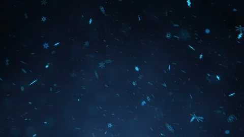 Winter snow falling on a Blue Background animated video. Stock Footage 101487920