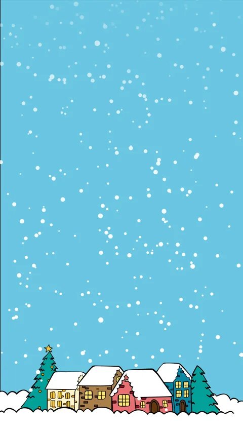 Winter Snow Falling Over Cozy Christmas Village Video stock 331833933