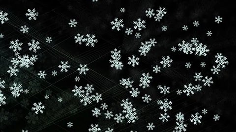 Winter Snow, falling snow isolated on black background in 4K Stock Footage 114313407