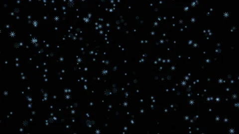 Winter Snow, falling snow isolated on black background in 4K Video stock 134695396