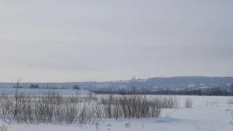 Winter Snow field Stock Footage 128318664