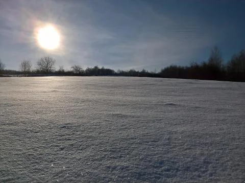 Winter Snow Field Stock Photos
