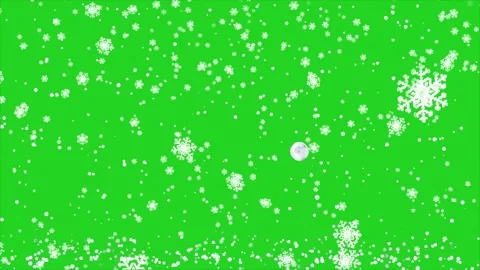 Winter snow flake falling on green screen Stock Footage 323786188