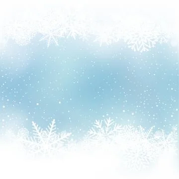 Winter snow frame blue background Stock Illustration