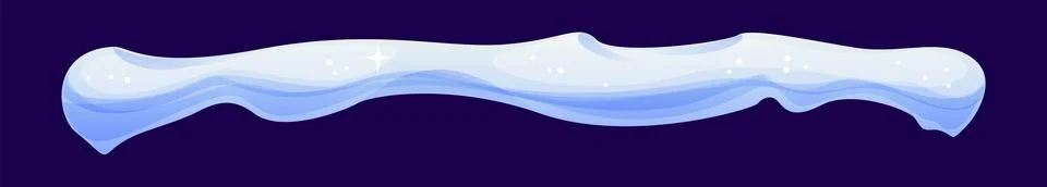 Winter snow ice cap, long wavy snowdrift Stock Illustration
