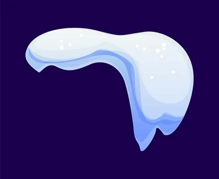 Winter snow ice cap or snowdrift with curved shape Stock Illustration