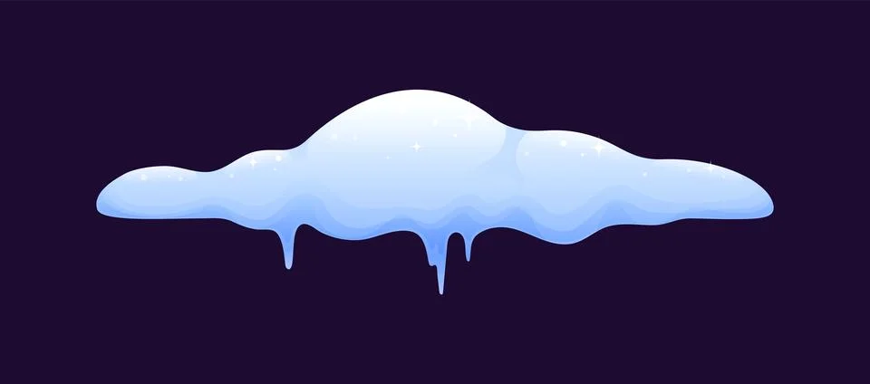 Winter snow ice cap with smooth curved snowy drift Stock Illustration