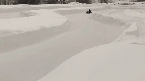 Winter Snow Kart Stock Footage 152187124