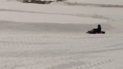 Winter Snow Kart Stock Footage 152336624