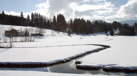 Winter with snow landscape in germany Stock Footage 48648632