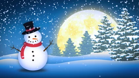 Winter Snow Man Landscape Stock-Footage 97897764