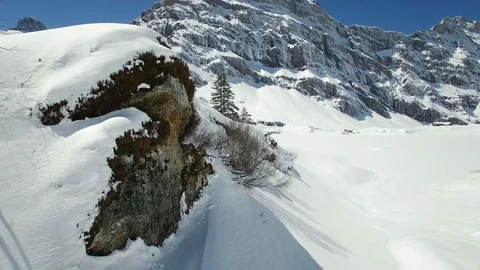 Winter Snow Mountain Landscape Background Stock Footage 86864404