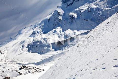 Winter snow mountain landscape Stock Photos