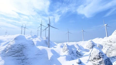 Winter snow mountain wind power Stock Footage 240158964