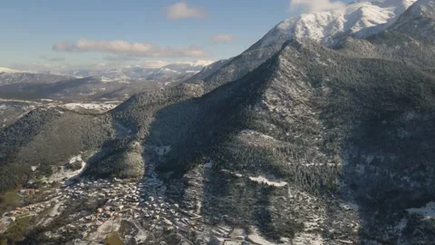 Winter snow mountains with trees Stock Footage 167315108