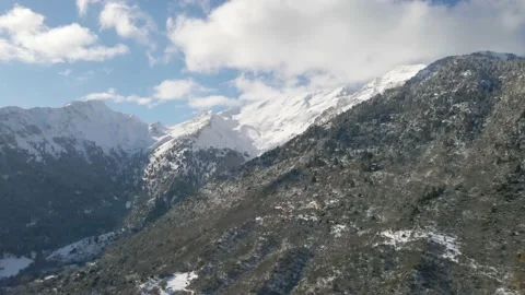 Winter snow mountains with trees Stock Footage 167315132