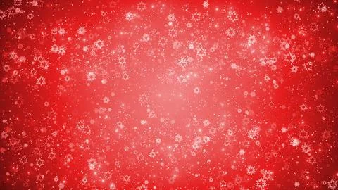 Winter snow particles red background Stock Illustration