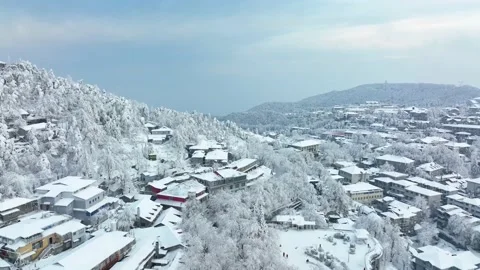 Winter snow scene of Mountain Lu 5A National Park Scenic Area Video stock 228844559