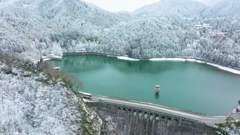 Winter snow scene of Mountain Lu 5A National Park Scenic Area Stock Footage 228845655