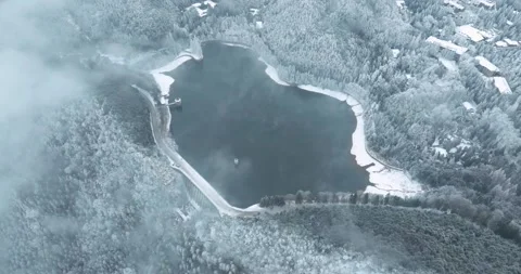 Winter snow scene in Mountain Lu National Park Scenic Area Stock Footage 260107634