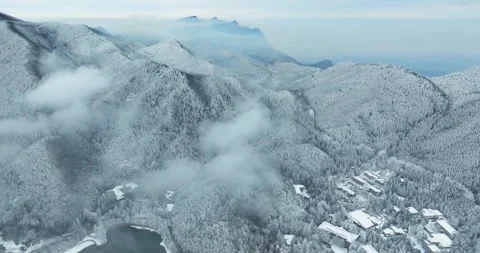 Winter snow scene in Mountain Lu National Park Scenic Area Stock Footage 260107732