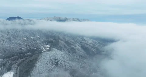 Winter snow scene in Mountain Lu National Park Scenic Area Stock Footage 260107873