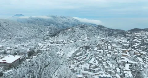 Winter snow scene in Mountain Lu National Park Scenic Area Stock Footage 260107947