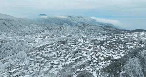 Winter snow scene in Mountain Lu National Park Scenic Area Stock Footage 260107982