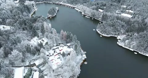 Winter snow scene in Mountain Lu National Park Scenic Area Stock Footage 260108257